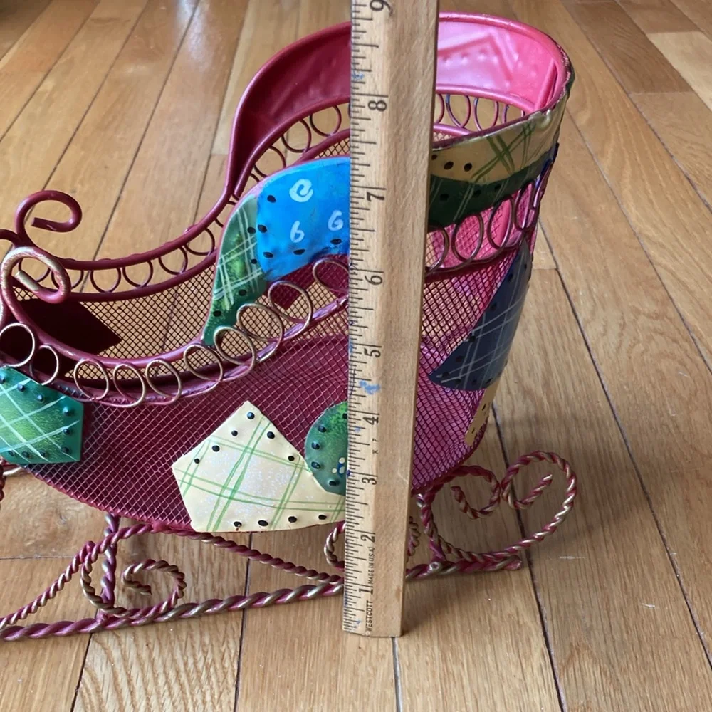 Metal Patchwork Sleigh Centerpiece - Picture 8 of 10